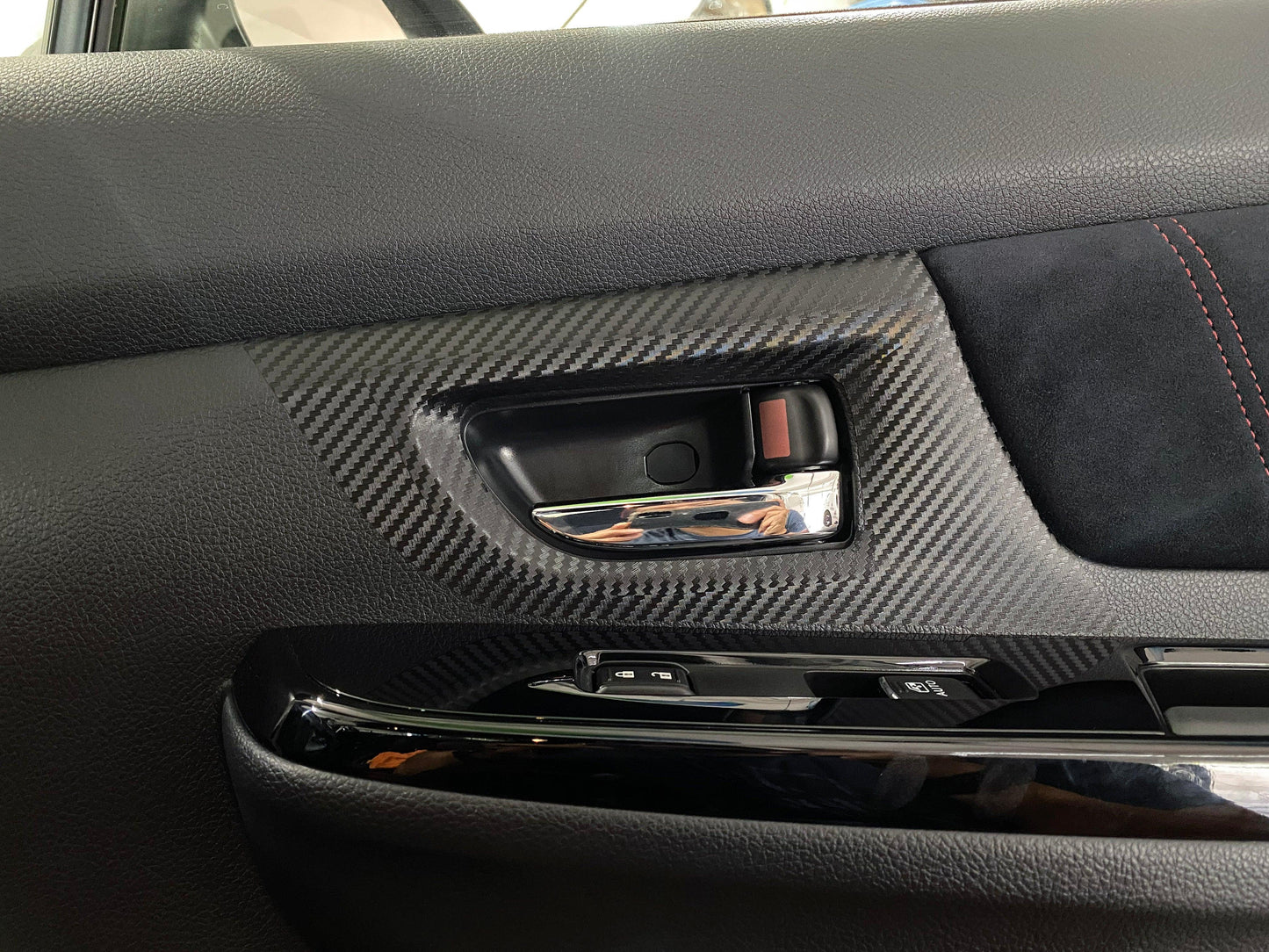 3D Carbon Interior Door Handle Trim Overlays - 2015-2021 WRX / STI