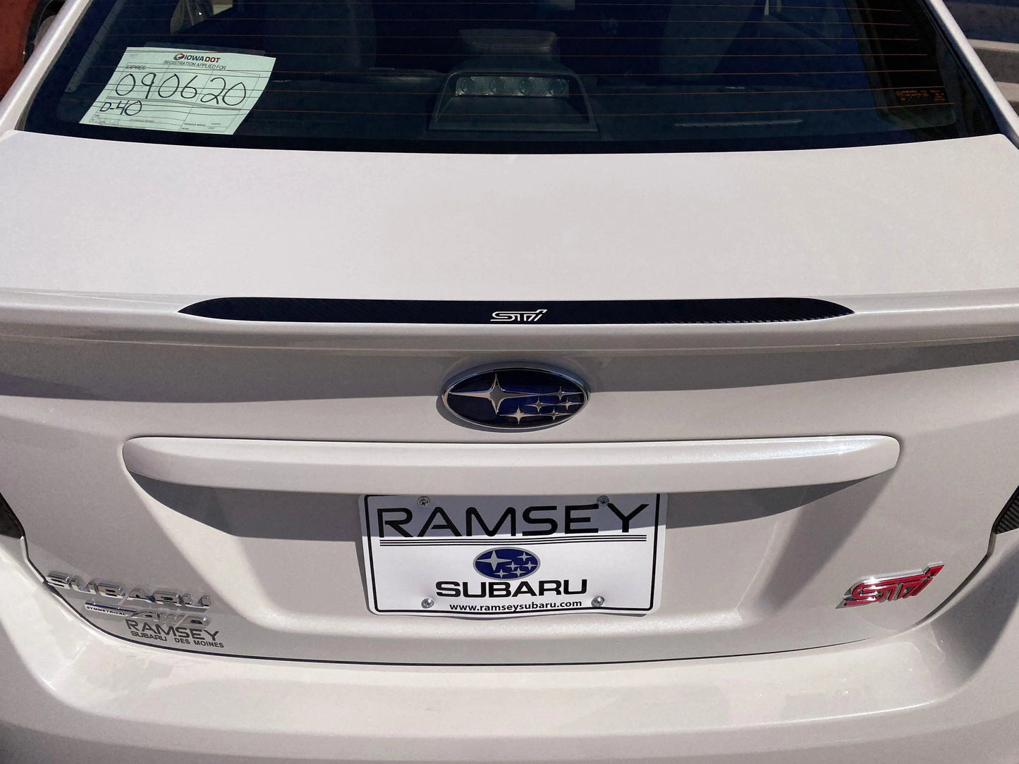 3D Carbon Low Profile OEM Spoiler Protector Accent with Logo - 2015-2021 WRX / STI