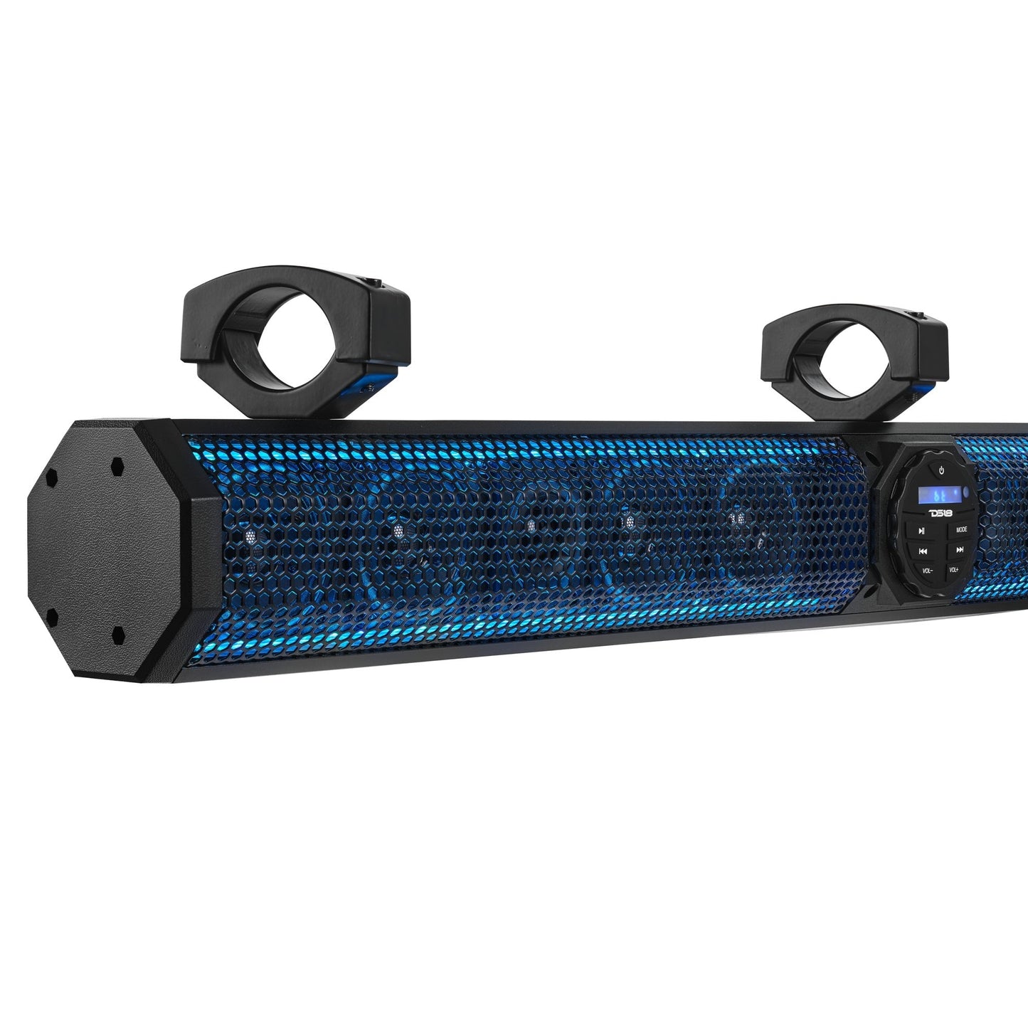 37" Marine Amplified Soundbar with Bluetooth USB & RGB Lighting 10 Speakers 1200 Watts