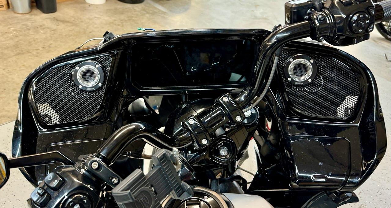 2024 Road Glide with Cicada tweeter speakers grills set Fireball theme