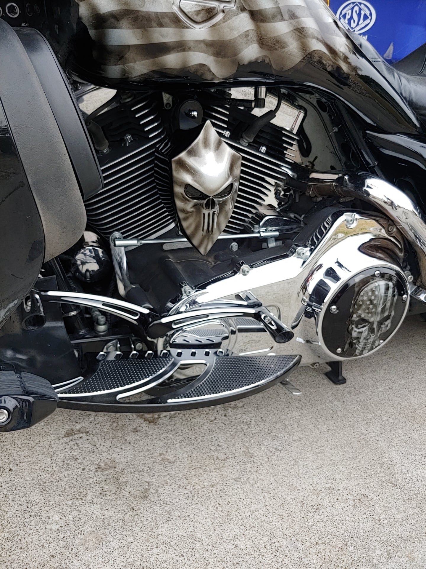 Custom horn cover punisher stretching through