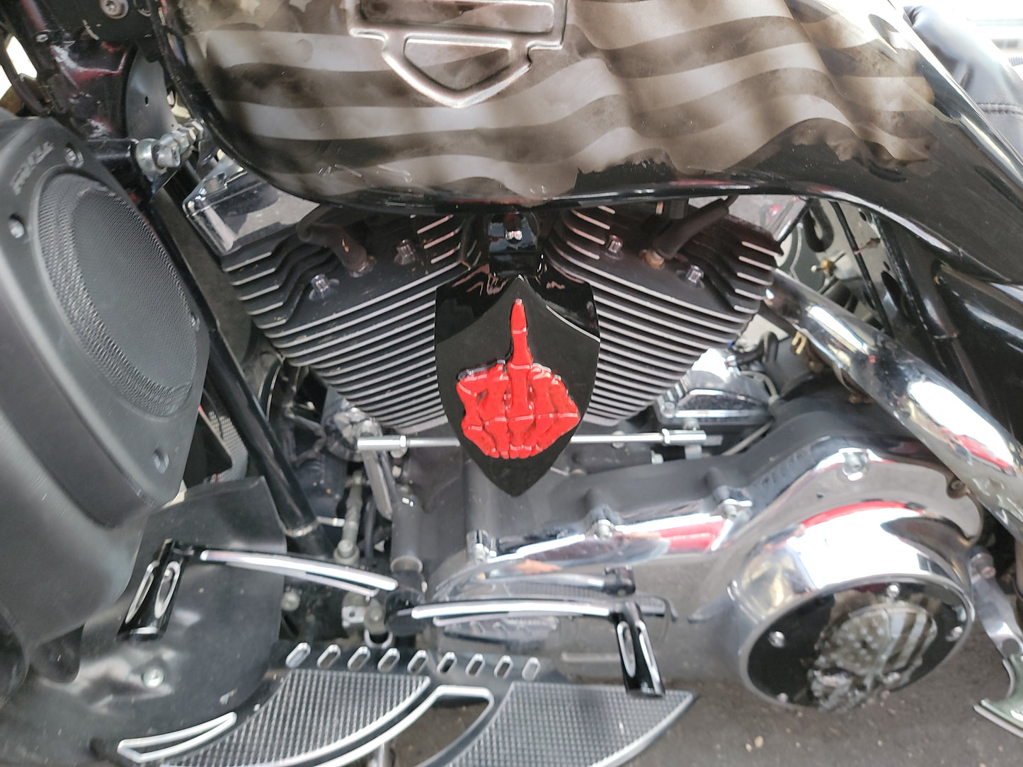 3D middle finger horn cover