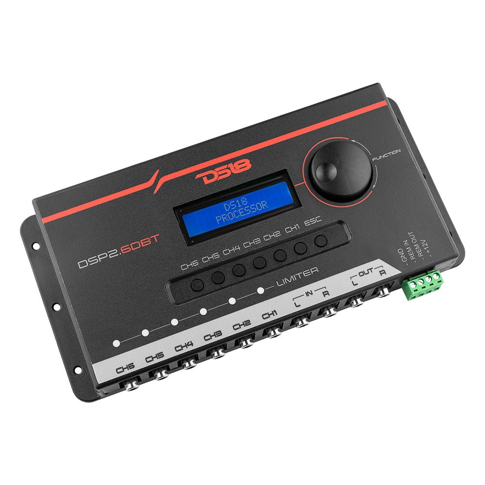 2-Channel In and 6-Channel Out Digital Sound Processor (DSP) with Bluetooth and LCD Screen