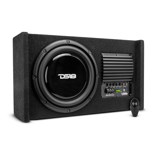 10" Loaded Amplified Shallow Down Fire Subwoofer Enclosure 250 Watts Rms