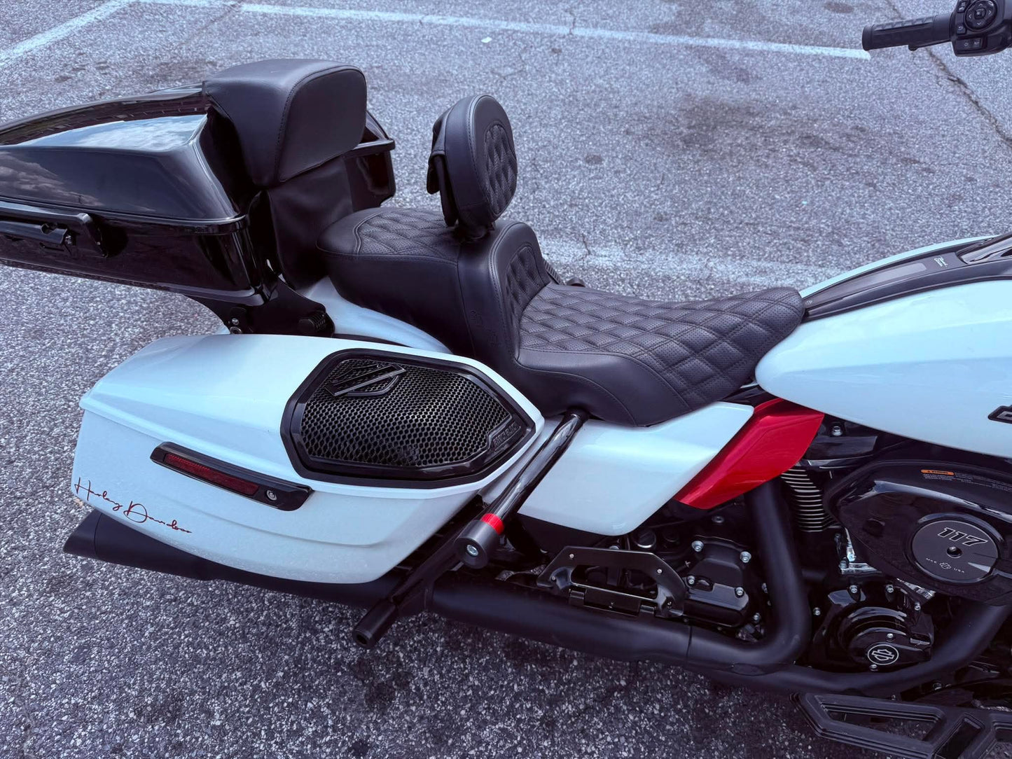 24+ Harley Davidson bag lid Speaker Grill Cover Guard shield theme