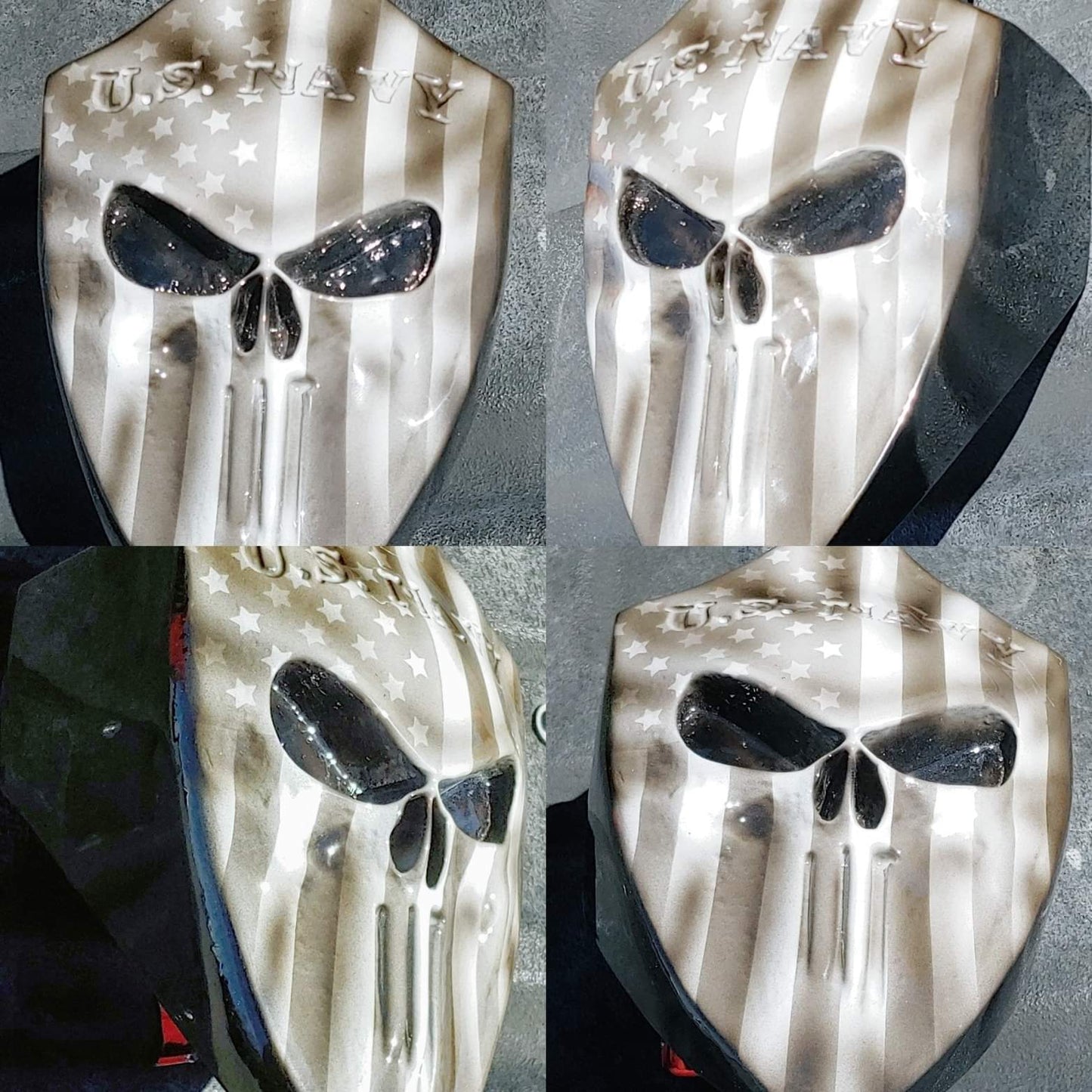 3D Punisher with American flag recessed Navy logo