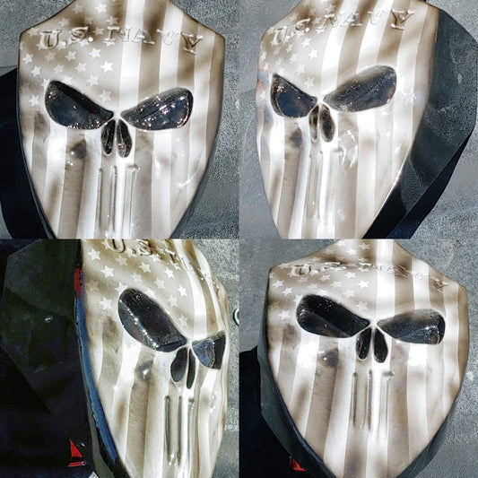 3D Punisher with American flag recessed Navy logo