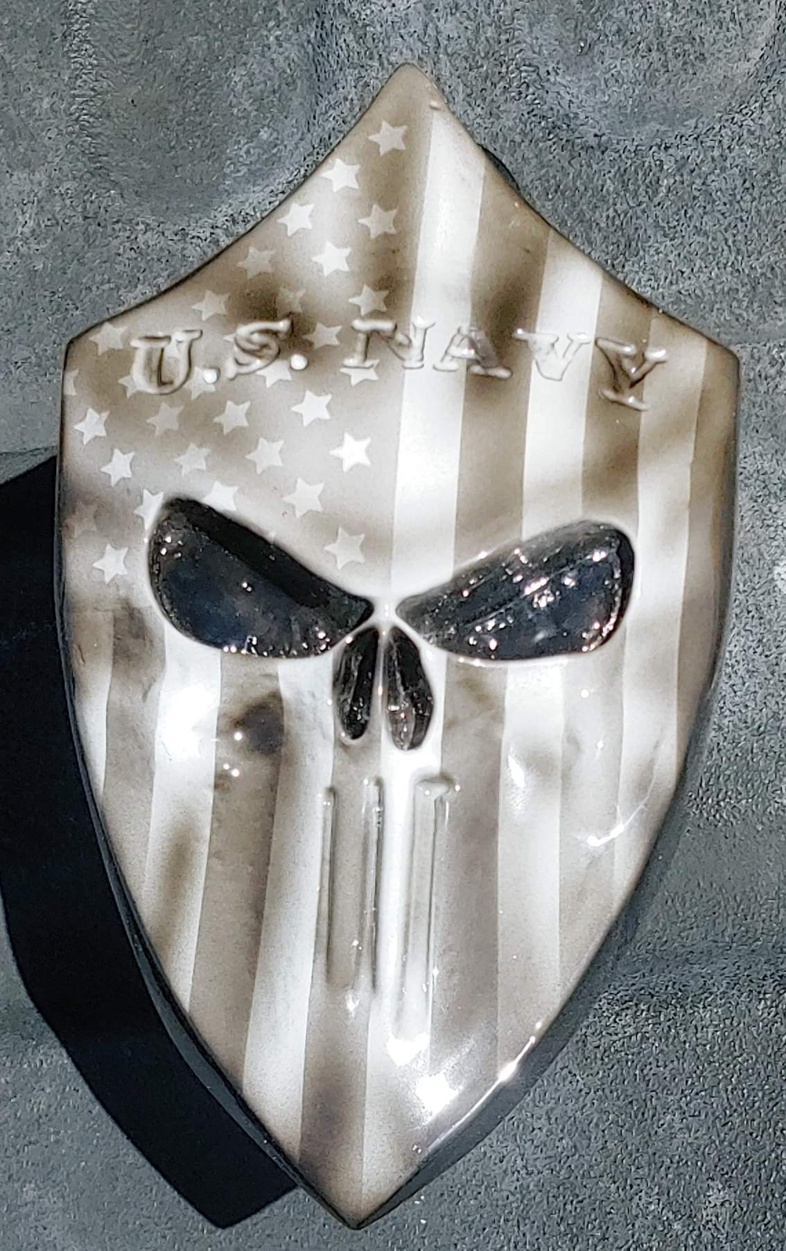 3D Punisher with American flag recessed Navy logo