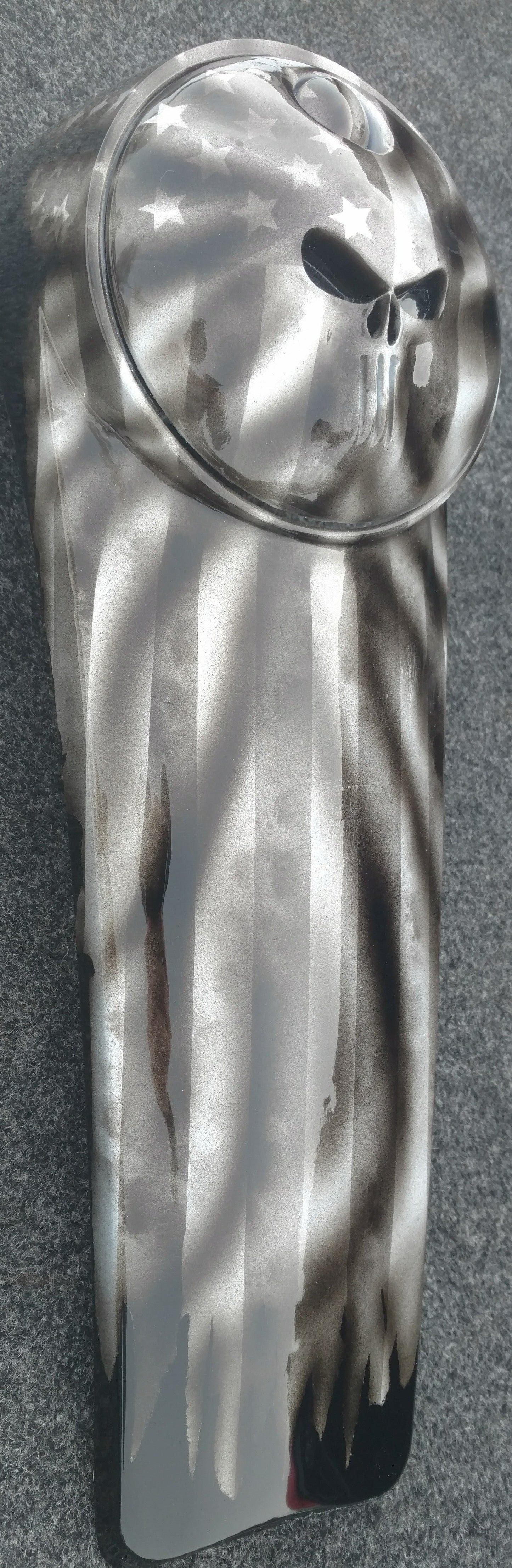 Punisher black and white flag Harley console