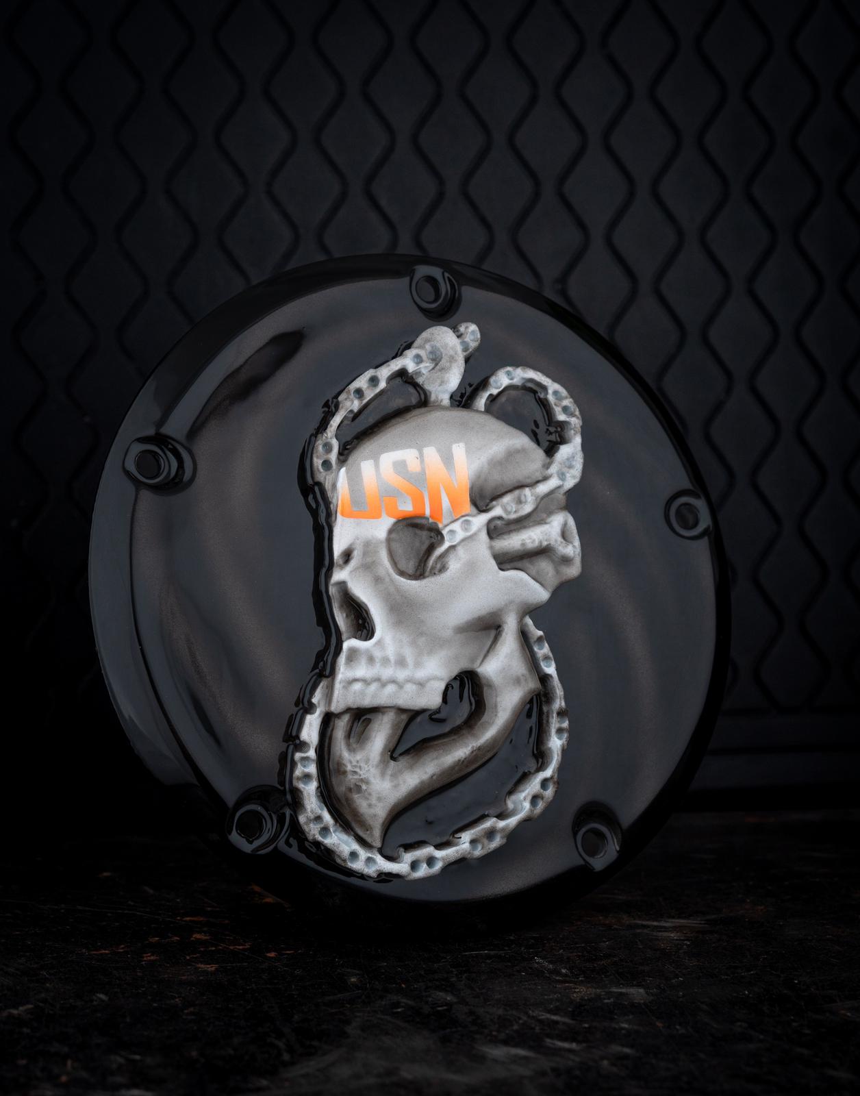 3D US NAVY skull and anchor derby Cover