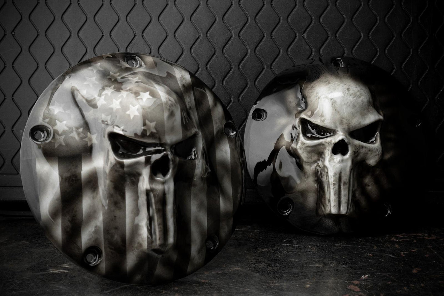 Punisher skull Harley derby and points cover