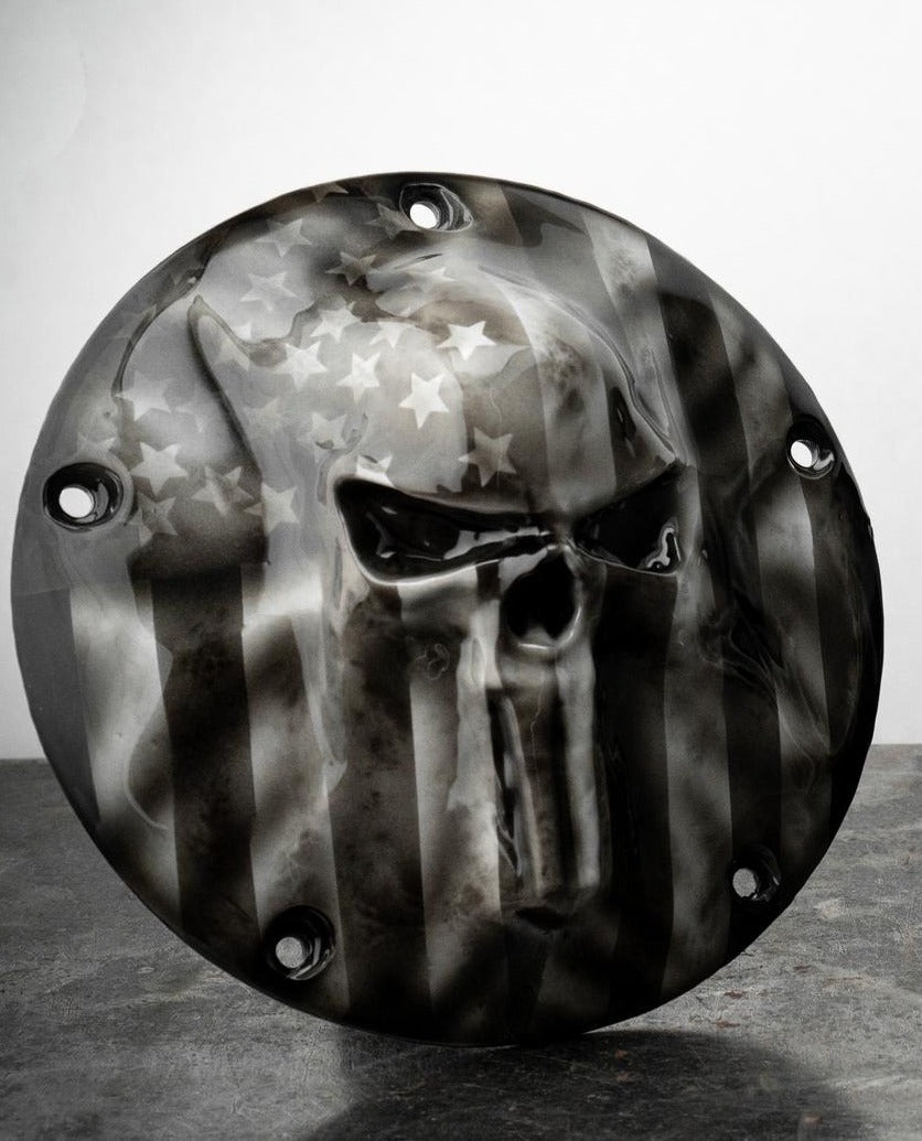 Punisher skull Harley derby and points cover