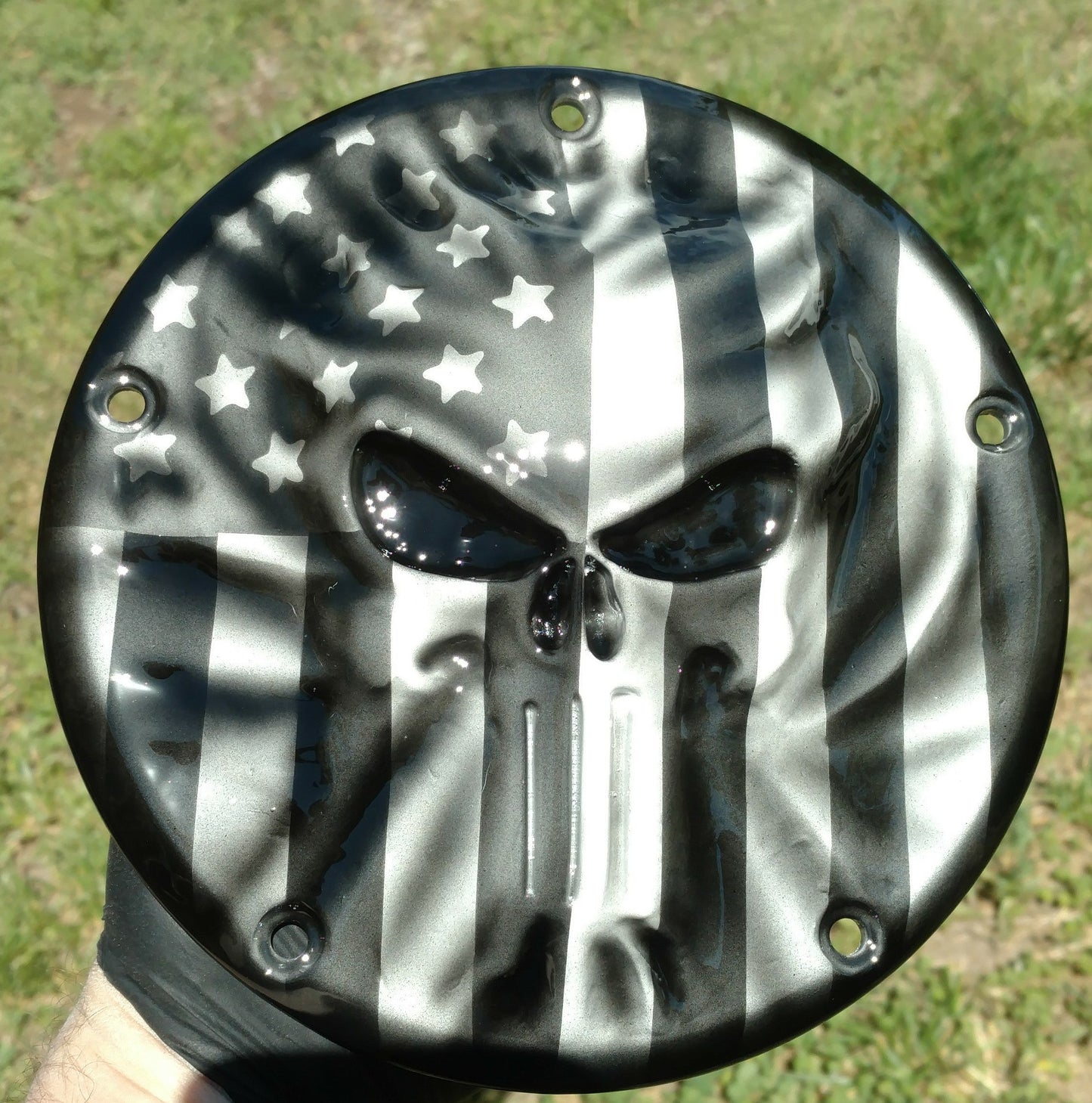 Punisher American Flag Harley derby cover