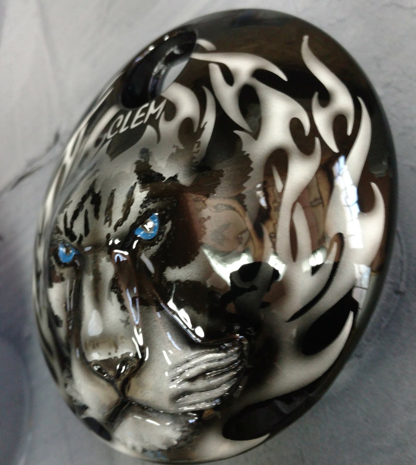 Tiger and Fire Harley fuel door