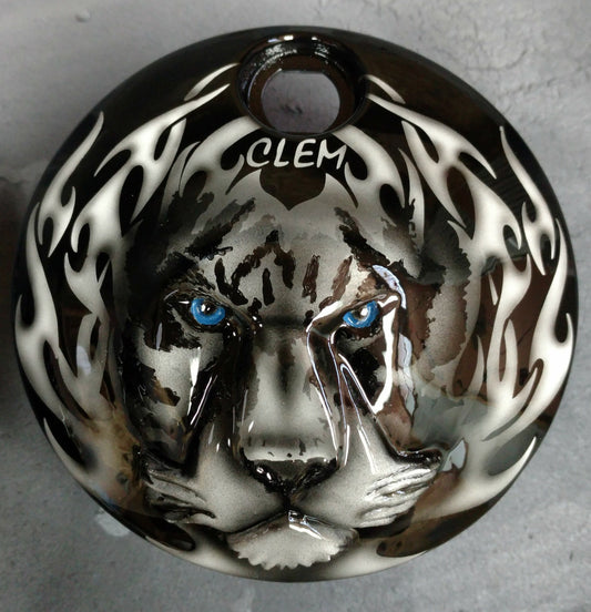 Tiger and Fire Harley fuel door