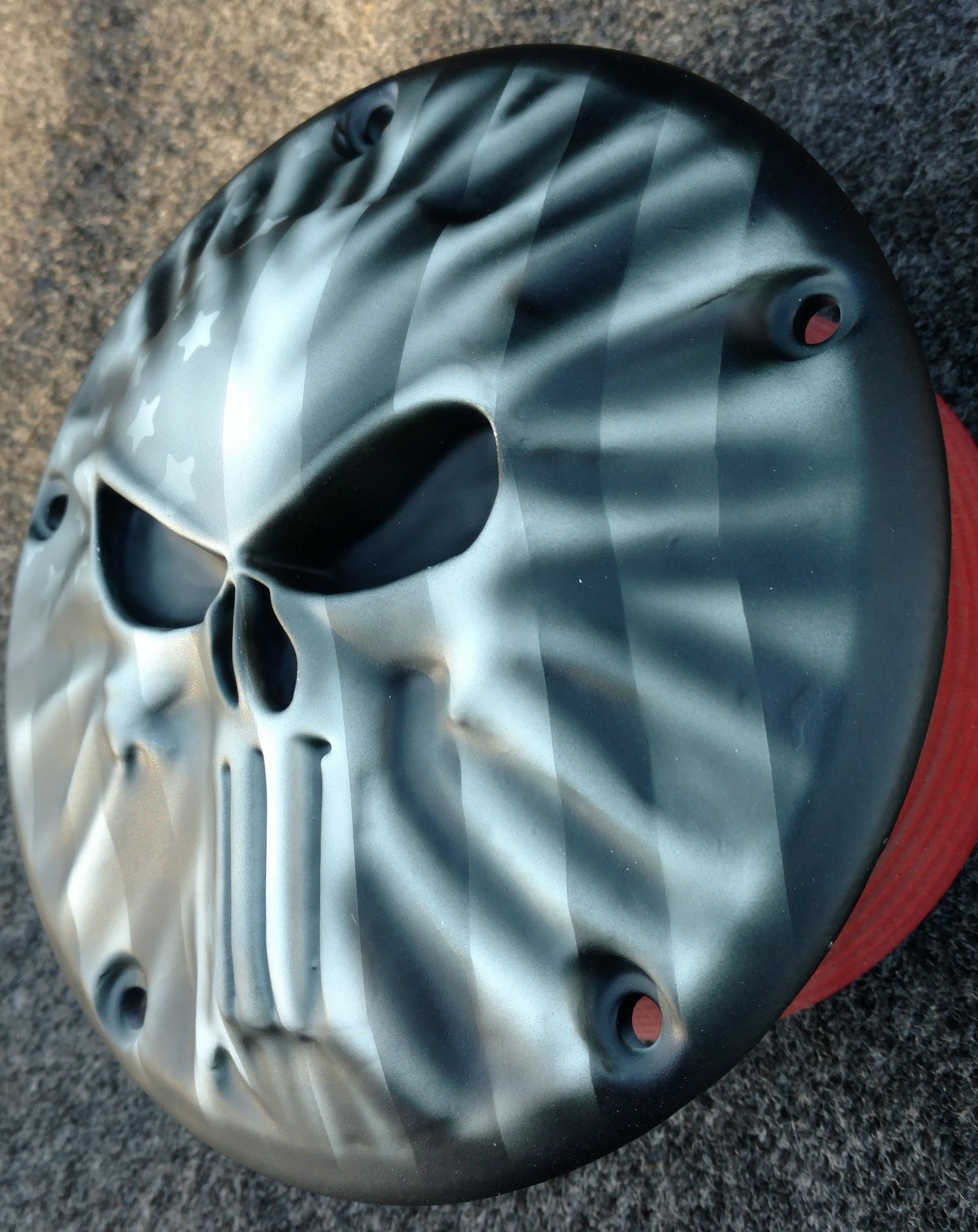 Punisher and Flag derby cover with denim clear