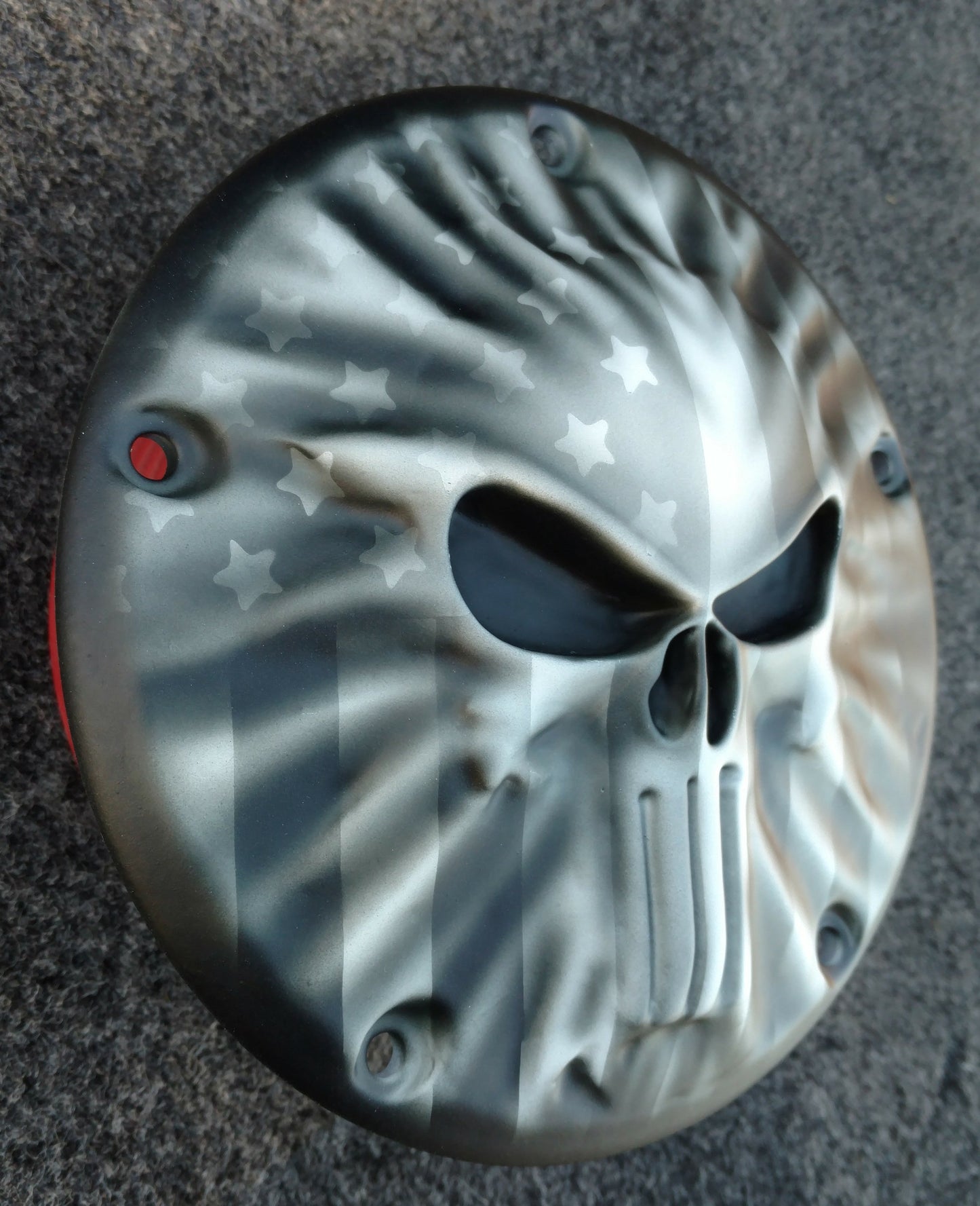 Punisher and Flag derby cover with denim clear