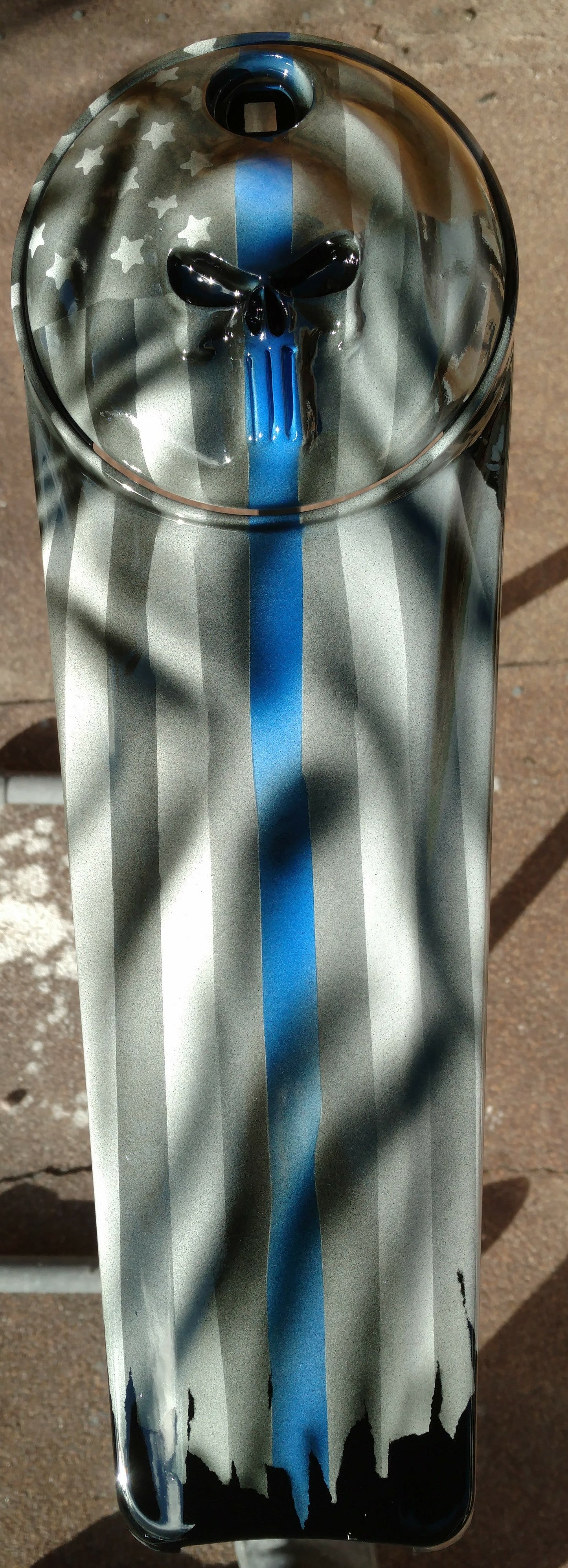 Thin Blue line themed Punisher Harley console