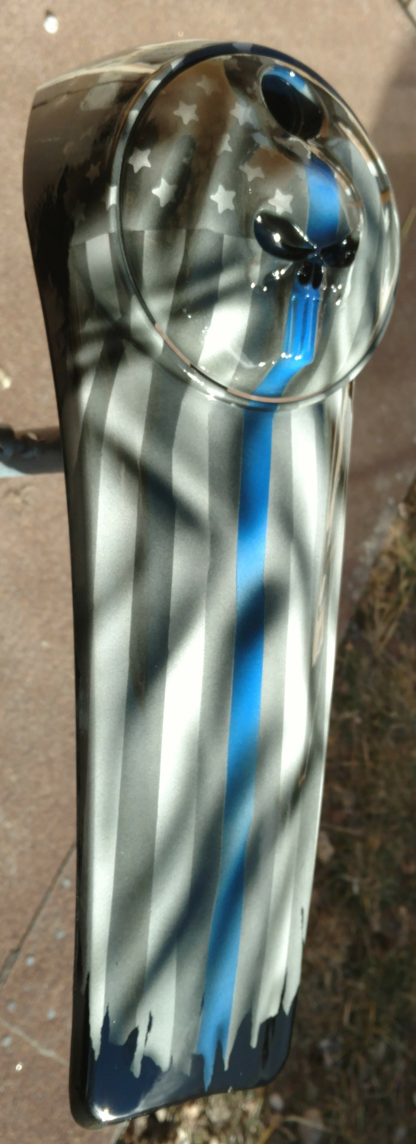 Thin Blue line themed Punisher Harley console