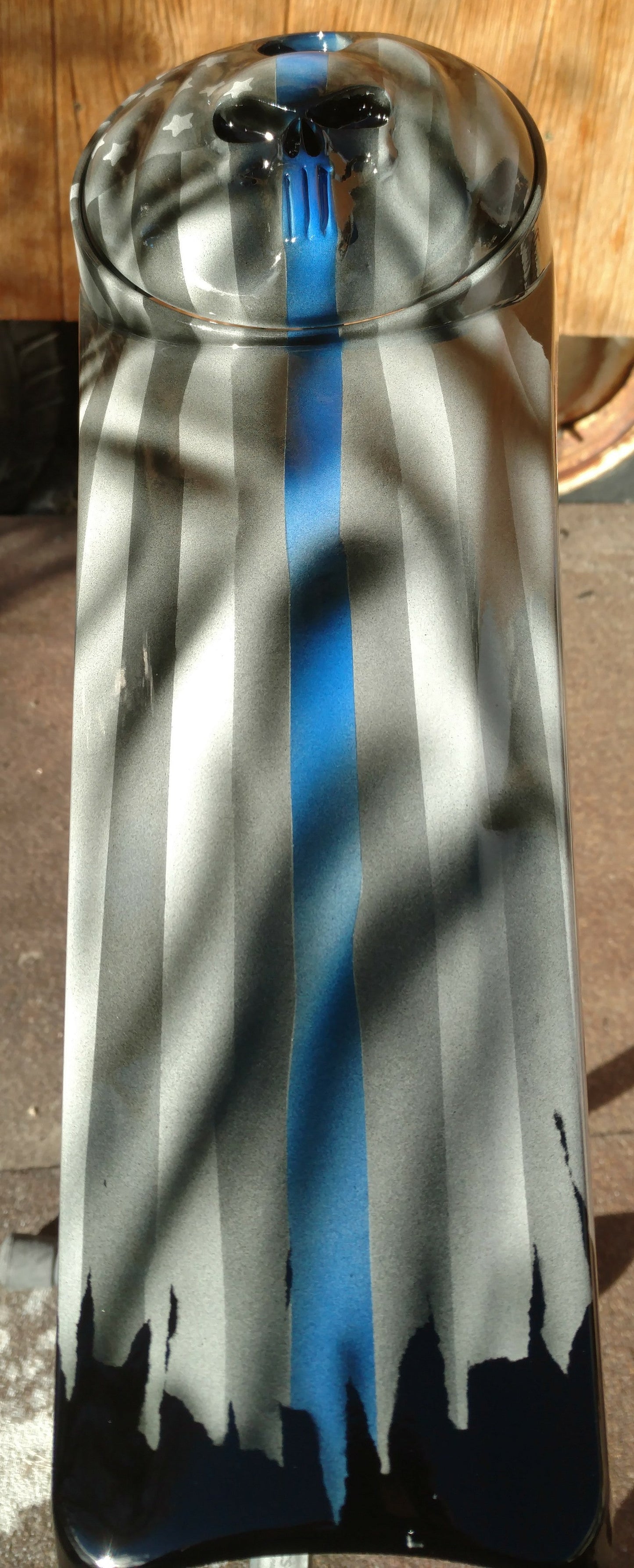 Thin Blue line themed Punisher Harley console