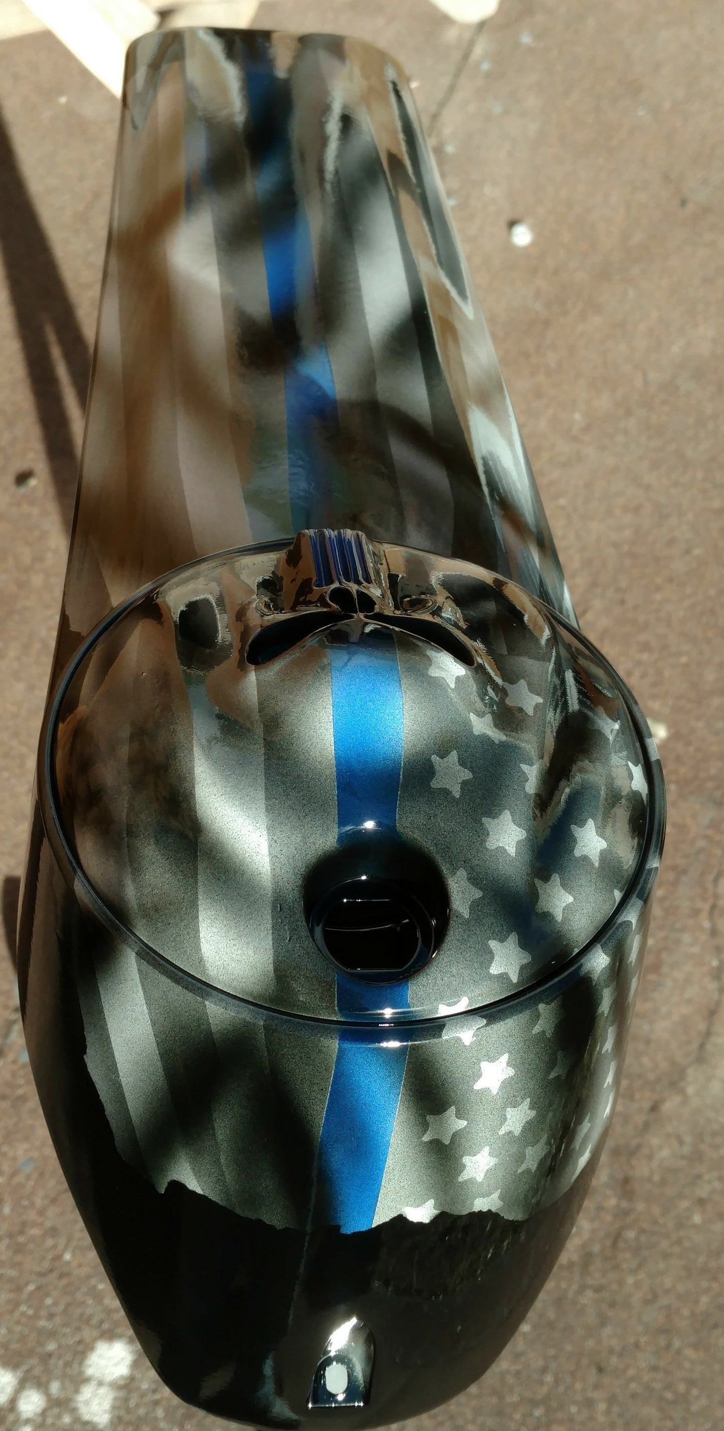 Thin Blue line themed Punisher Harley console