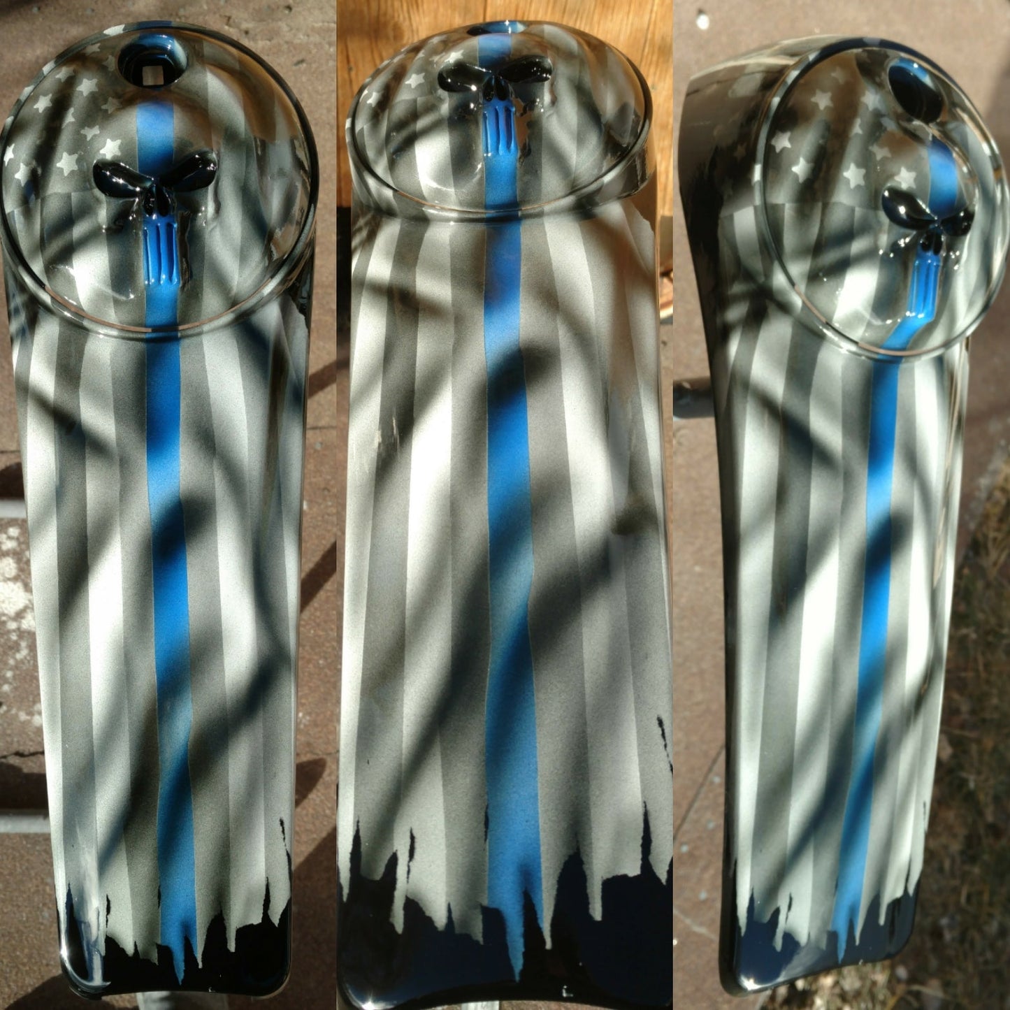 Thin Blue line themed Punisher Harley console