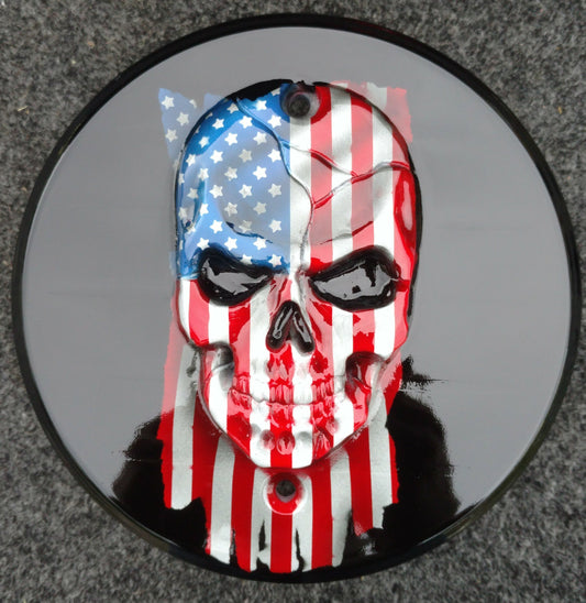 3D Skull with American flag gloss black background Victory/INDIAN primary Cover