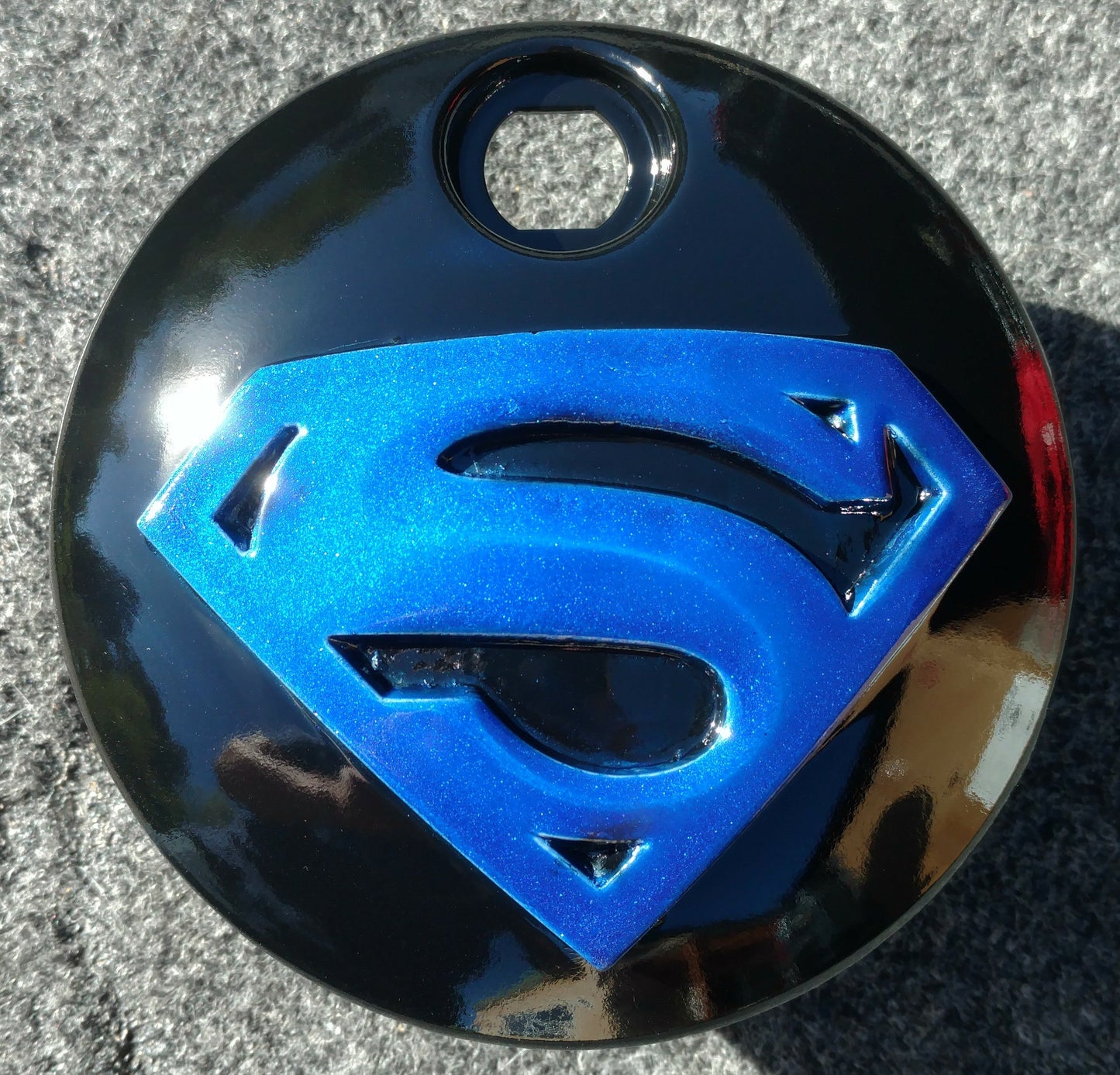 Superman Harley fuel door