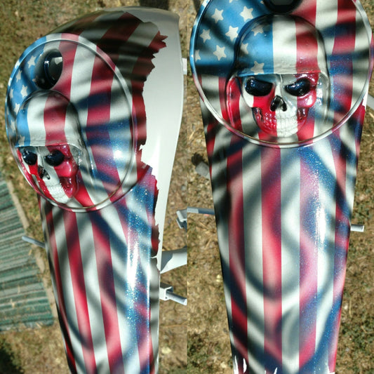 Harley Tattered American flag console