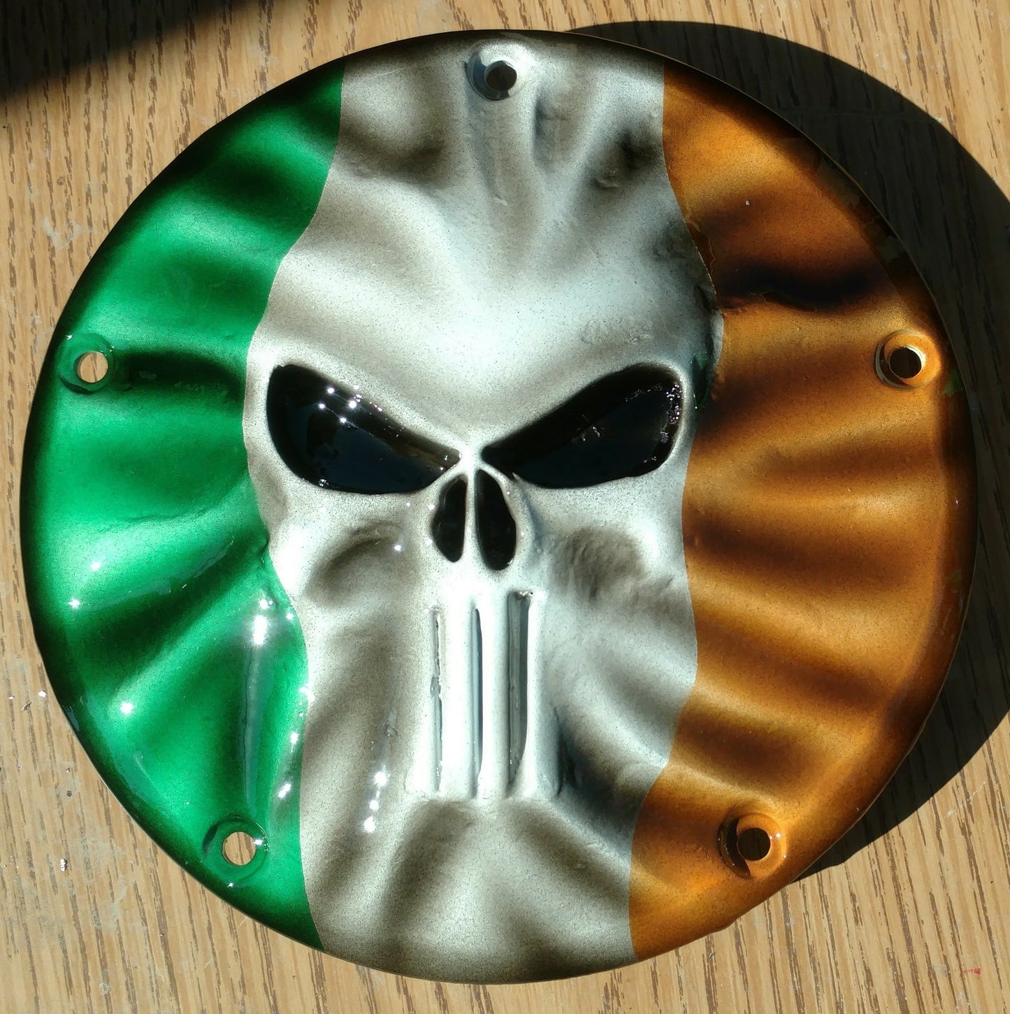 Punisher Irish Flag Harley derby and points cover