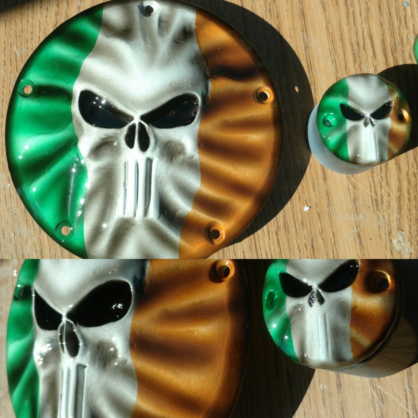 Punisher Irish Flag Harley derby and points cover