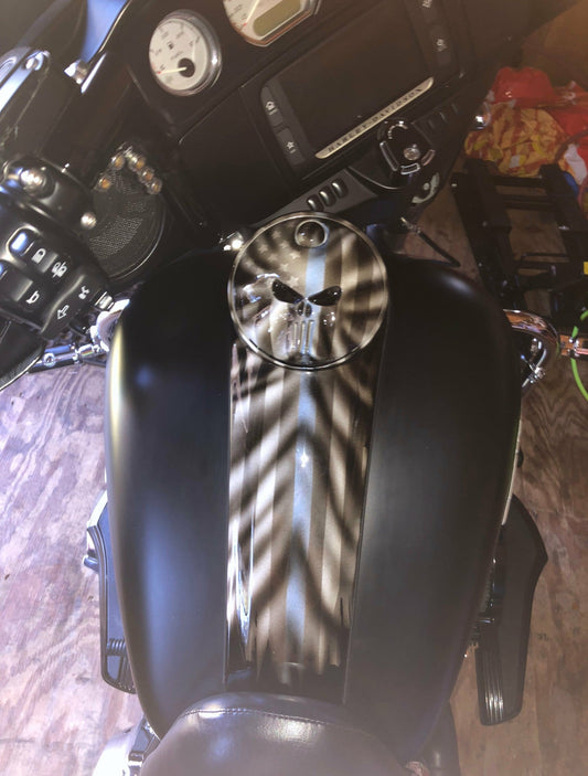 Thin Blue line themed Punisher Harley console