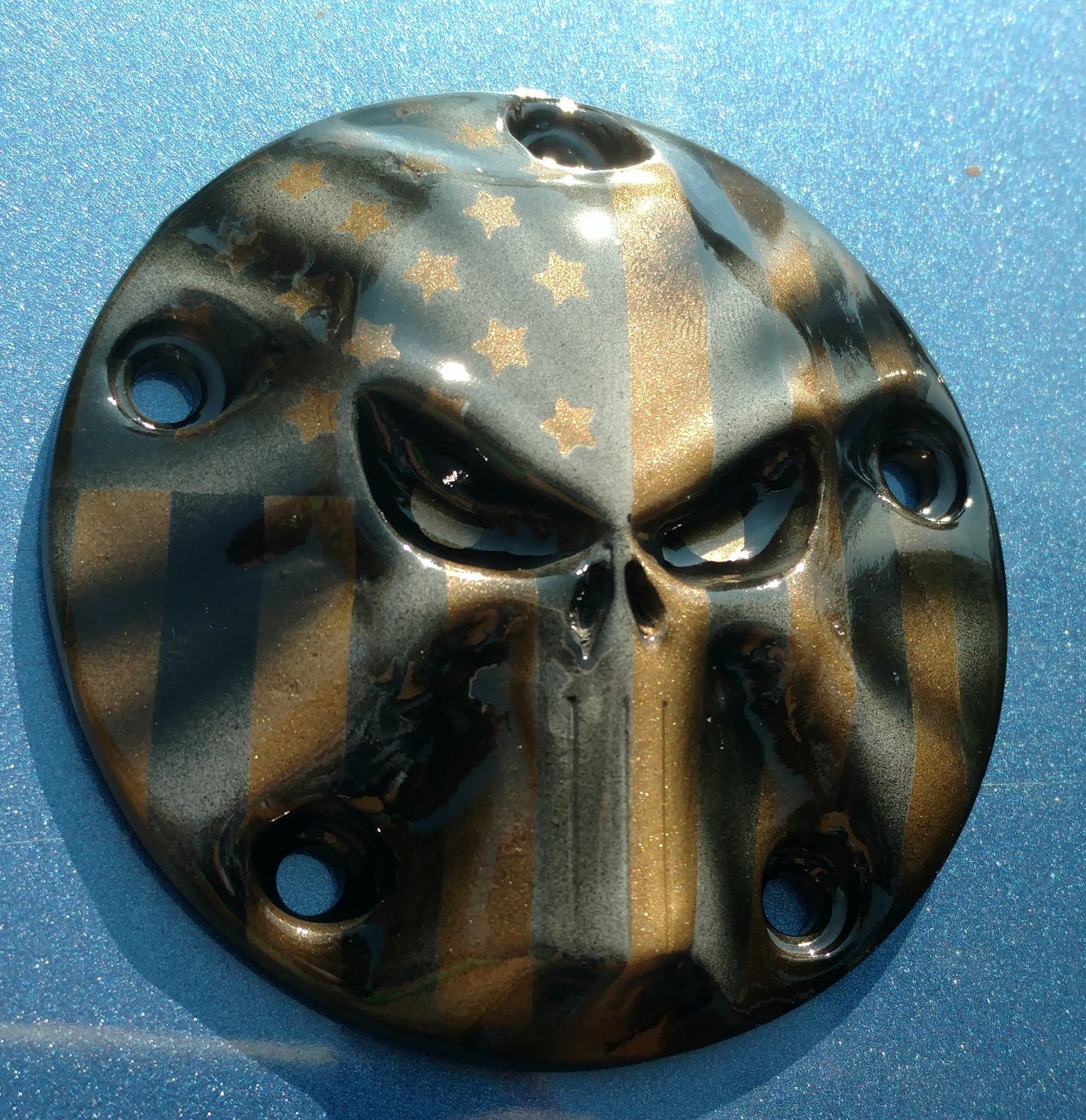 Punisher pushing through Flag Harley points cover