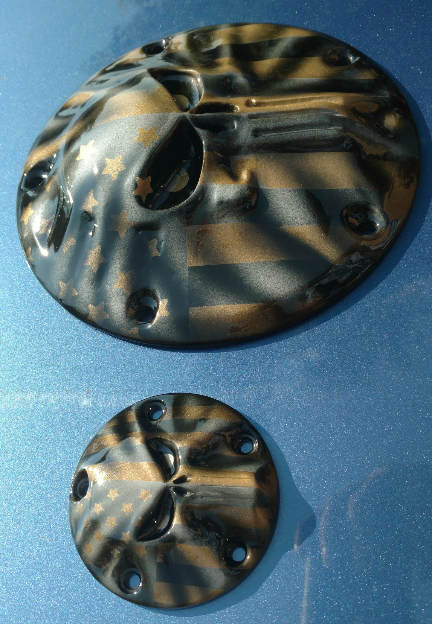 Punisher pushing through Flag Harley points cover