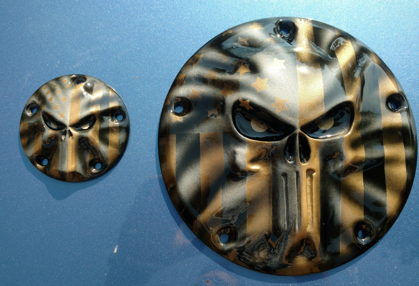 Punisher pushing through Flag Harley points cover