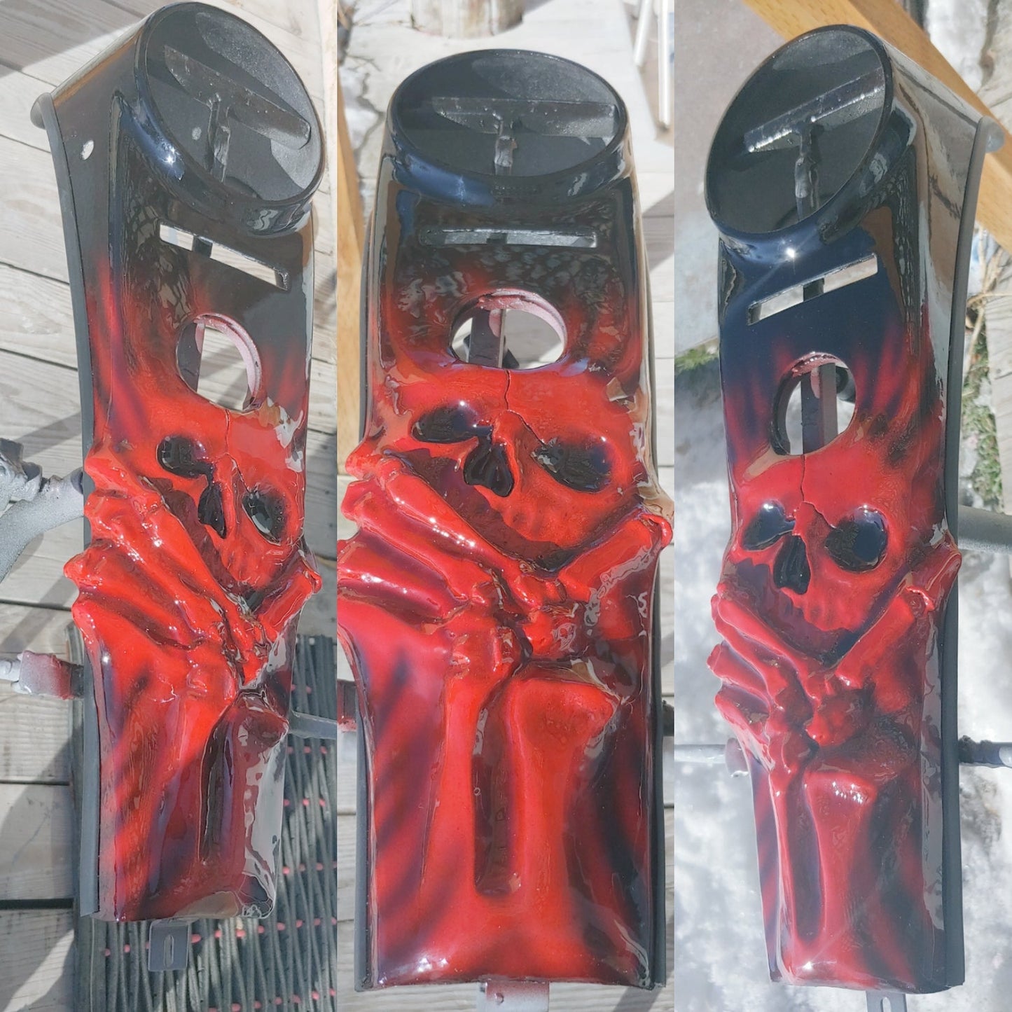 Harley Davidson softail console with 3D skull theme