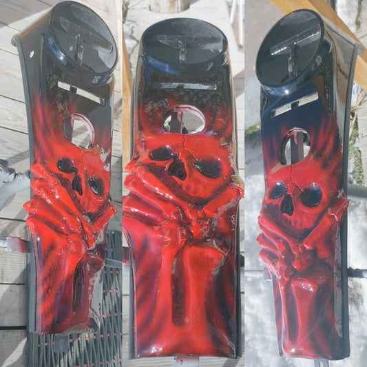 Harley Davidson softail console with 3D skull theme