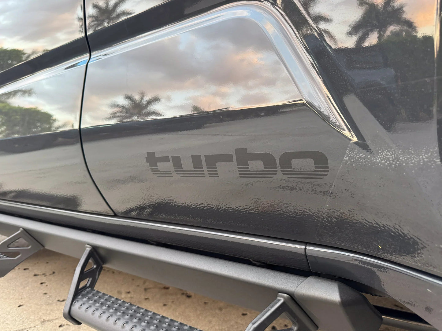 Turbo Retro Style Graphic Fender Decals (Pair) - Universal