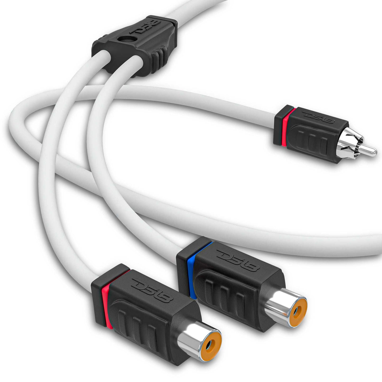 RCA Marine Grade Tinned 100% Copper OFC Y Connector 2 FEMALE to 1 MALE - WHITE