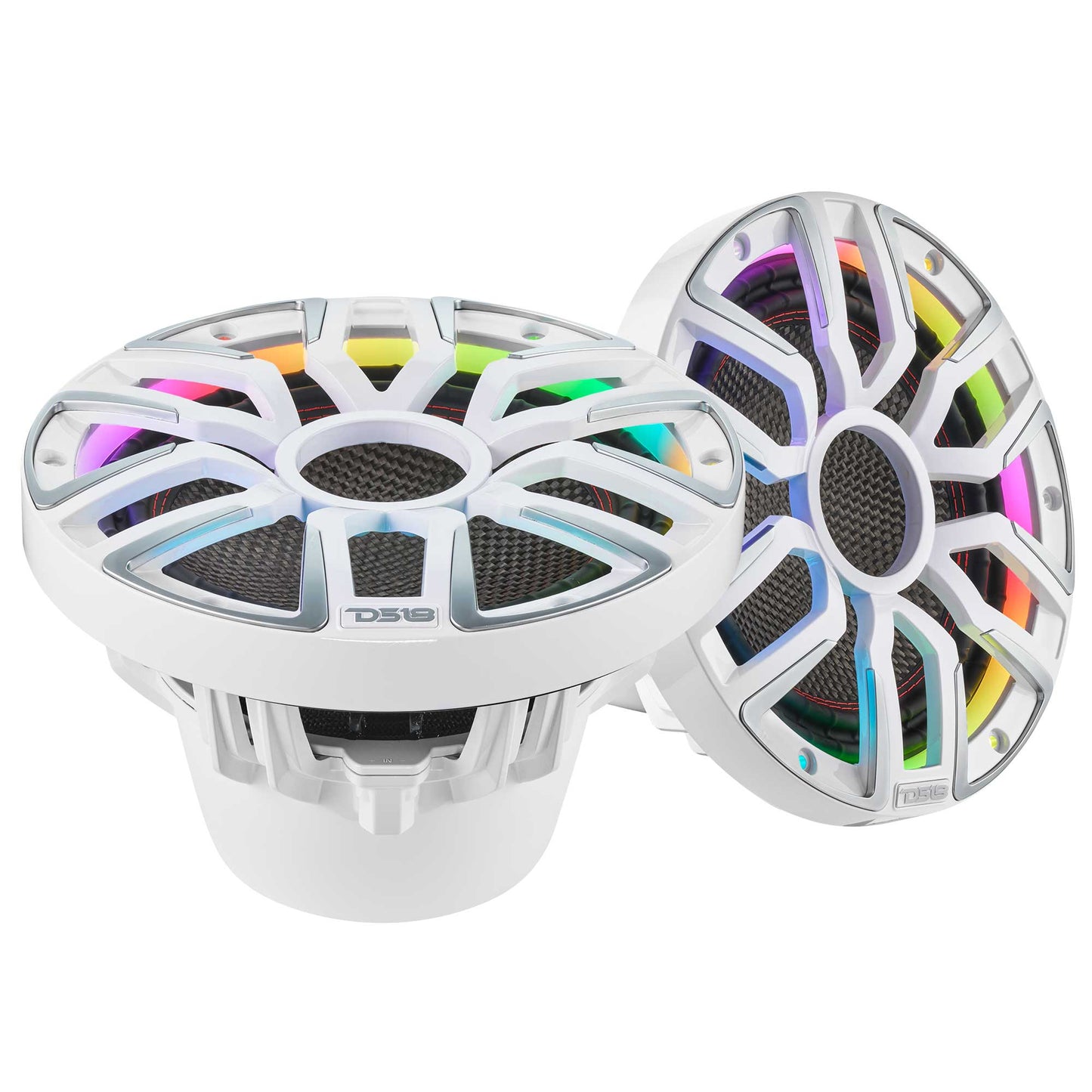 12" Neodymium Marine & Powersport Subwoofer with Digital LED Lights and Carbon Fiber Cone | 800W RMS 4-Ohm