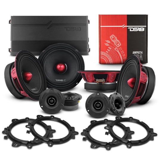PRO Audio 6.5″ Speaker Upgrade Kit –  With OEM Speaker Adapters, Amplifier & Wiring Kit