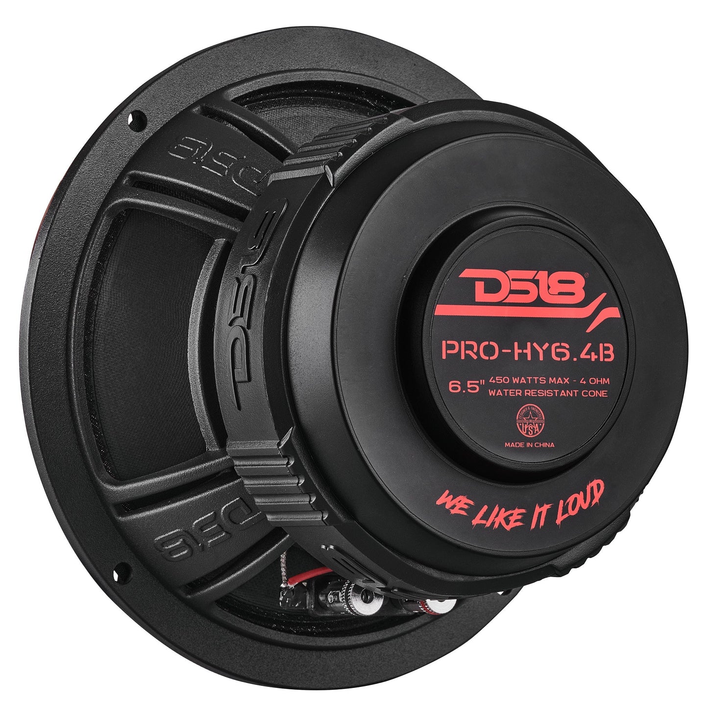 PRO 6.5" Coaxial Hybrid Mid-Range Water resistant Cone Loudspeaker with Built-in Driver 225 Watts Rms 4-Ohm