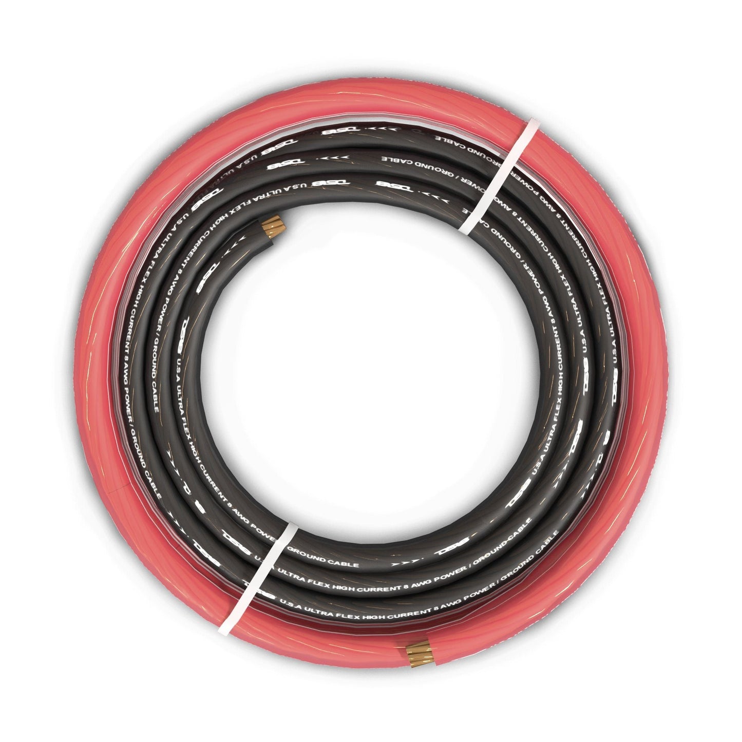 8-GA Ultra Flex CCA Ground Power Cable 5 Ft Black and 20 Ft Red Kit