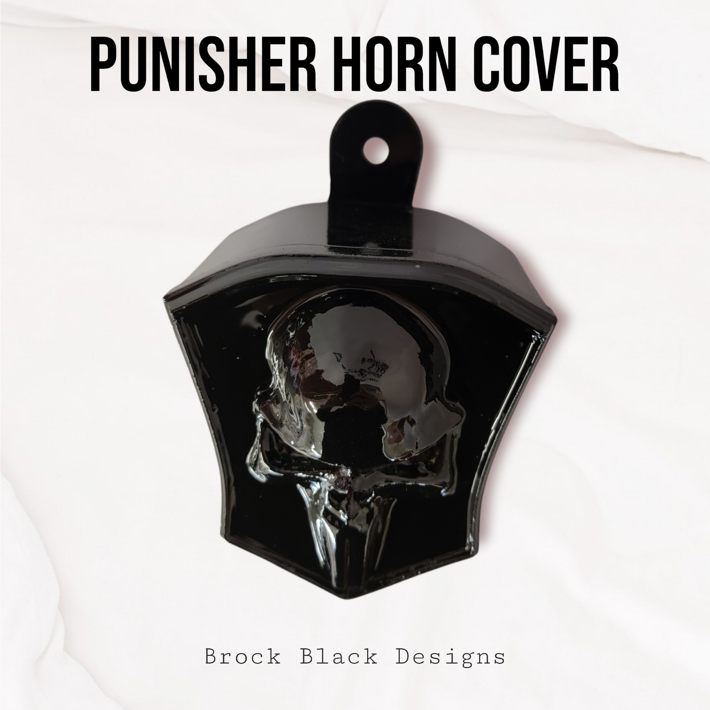 Punisher skull shield style horn cover