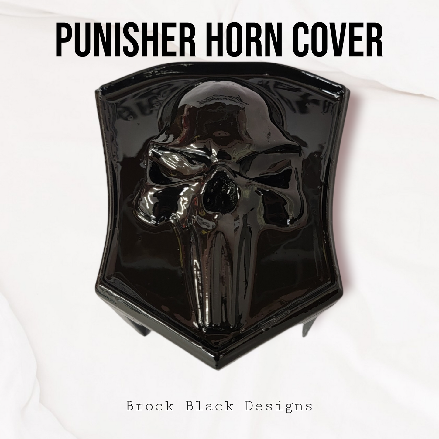 Punisher skull shield style horn cover