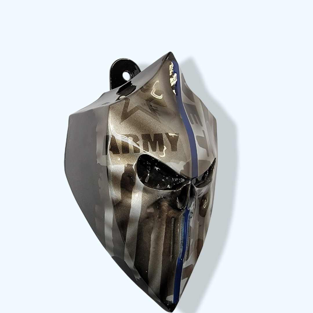 Thin blue line 3D Punisher with Army Veteran flag