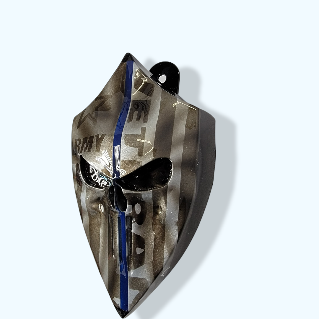 Thin blue line 3D Punisher with Army Veteran flag