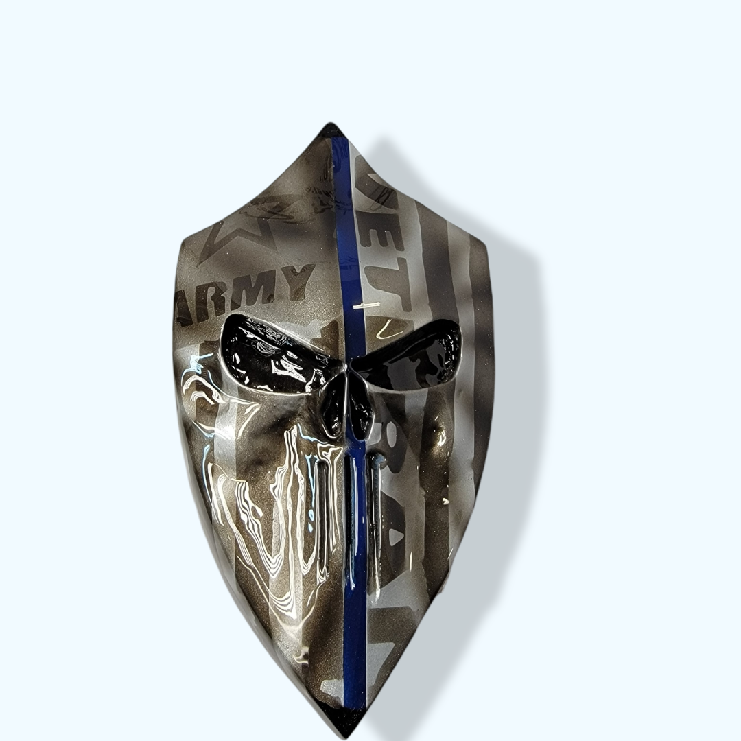 Thin blue line 3D Punisher with Army Veteran flag