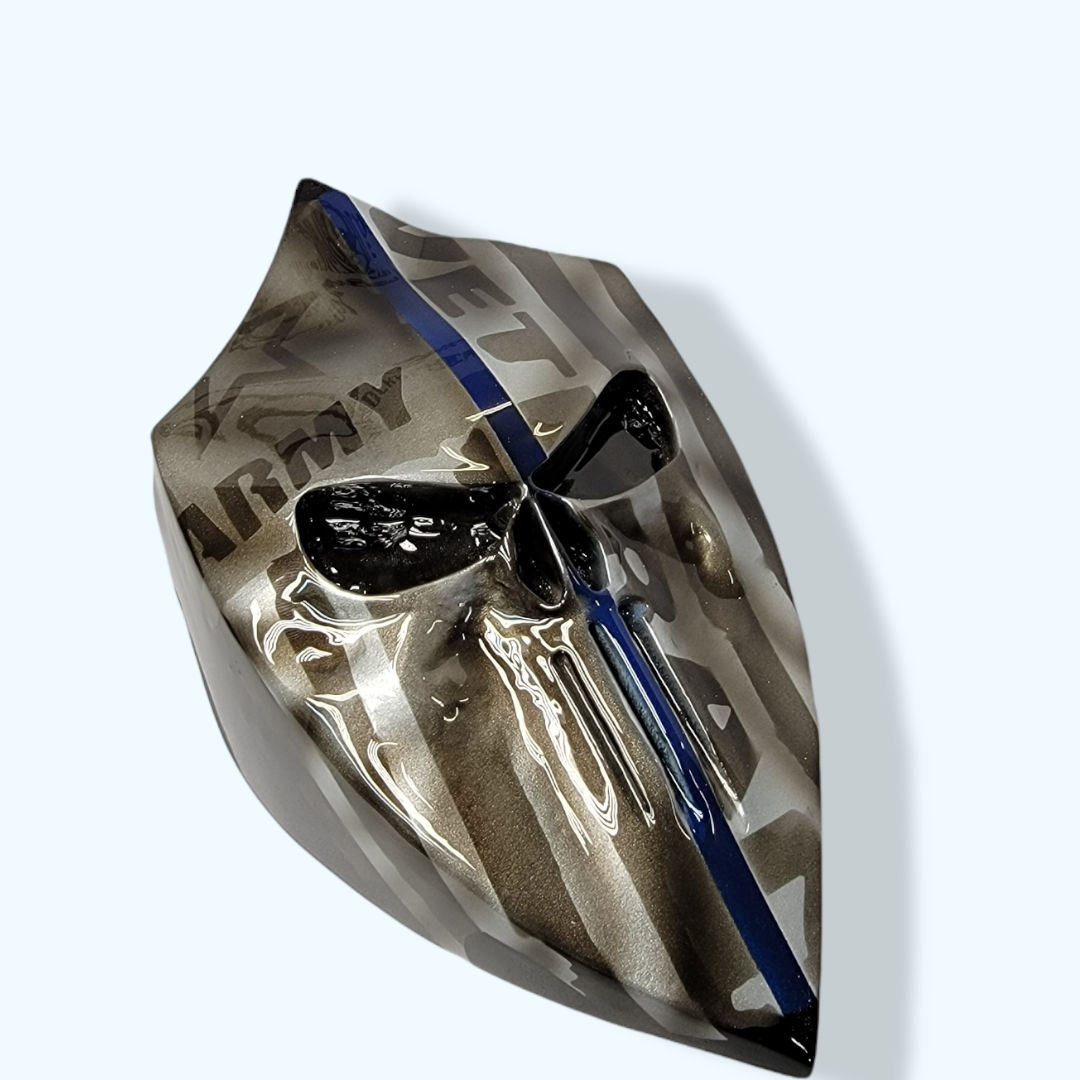 Thin blue line 3D Punisher with Army Veteran flag