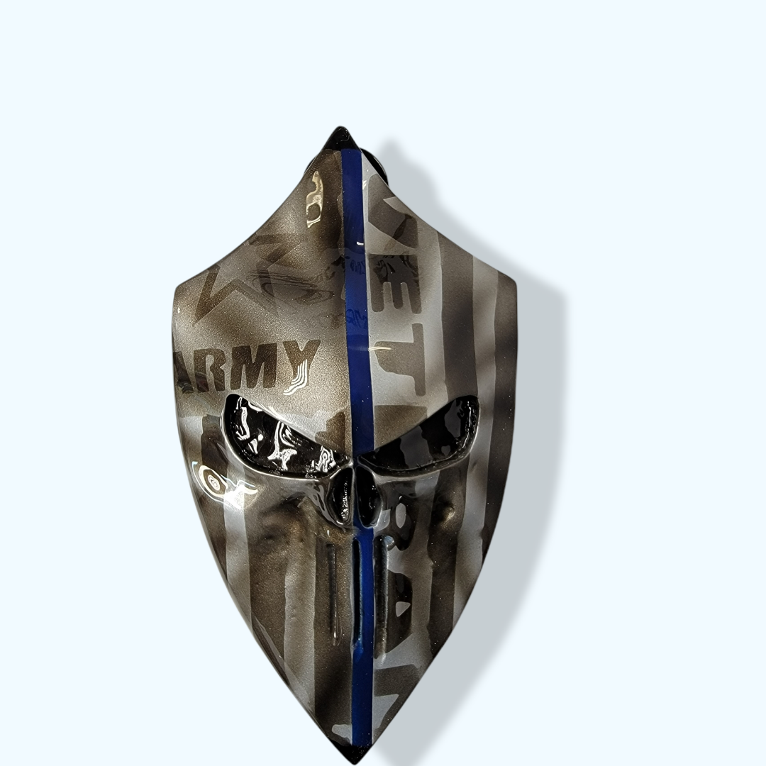 Thin blue line 3D Punisher with Army Veteran flag